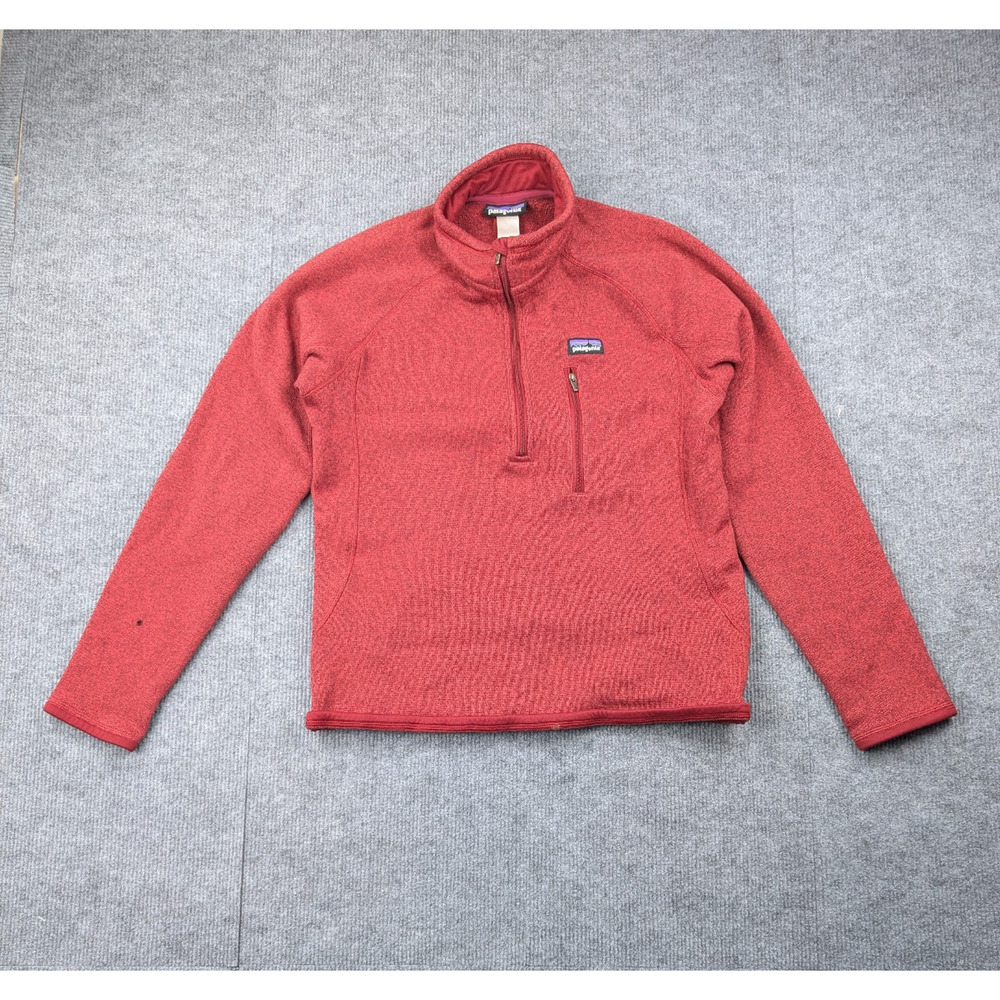 Patagonia Better Sweater 1/4 Zip Mens Medium Red Fleece Pullover Athleisure Hike
